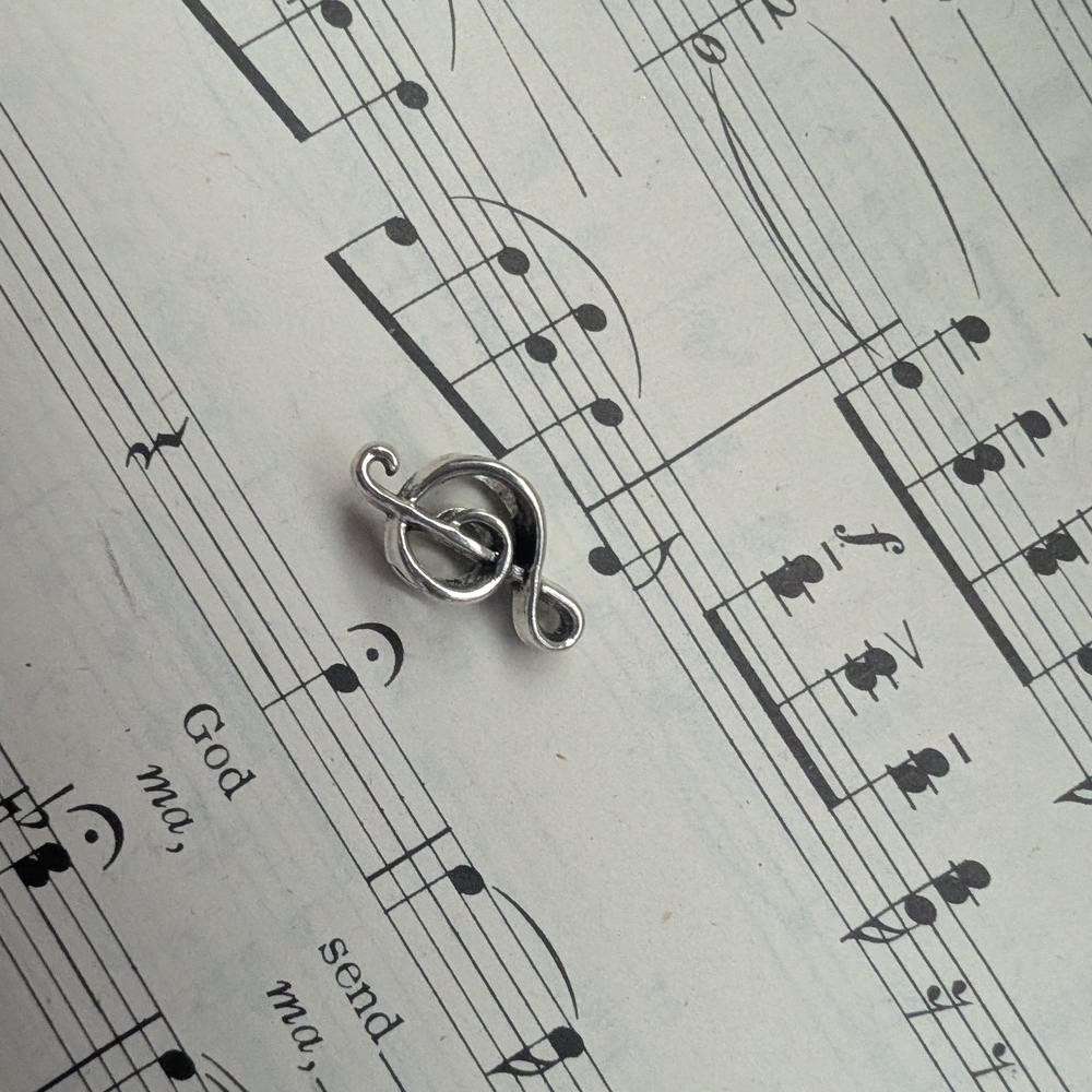 Silver Treble Clef Charm - Picture 4 of 7